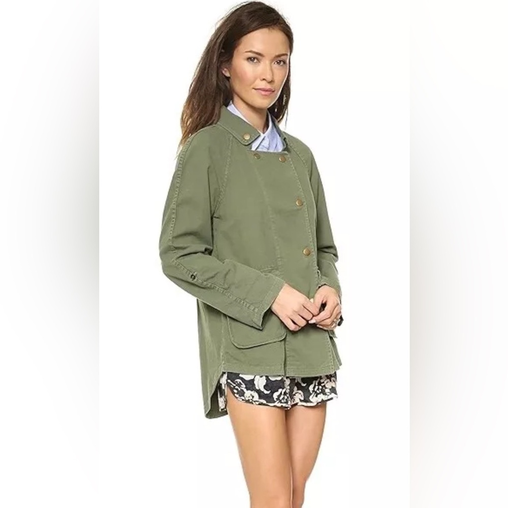 Elizabeth and James TEXTILE Women's Kelsey Green Utility Jacket Sz XS
